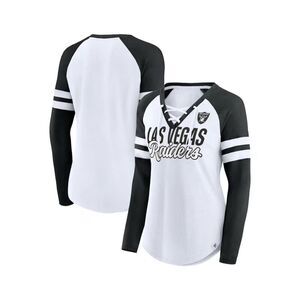 Fanatics NFL Las Vegas Raiders Black and White Lace Up T Shirt Size Large New